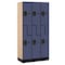 Salsbury Industries Wardrobe Z Locker, 36" W, 18" D, 76" H, (3) Wide, (6) Openings, Blue 37368BLU - alternate 1